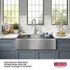 36&rdquo; Workstation Undermount&nbsp;Single Bowl&nbsp;16 Gauge Stainless Steel&nbsp;Farmhouse Apron Front Kitchen Sink&nbsp;with&nbsp;WorkFlow&trade; Ledge and Accessories